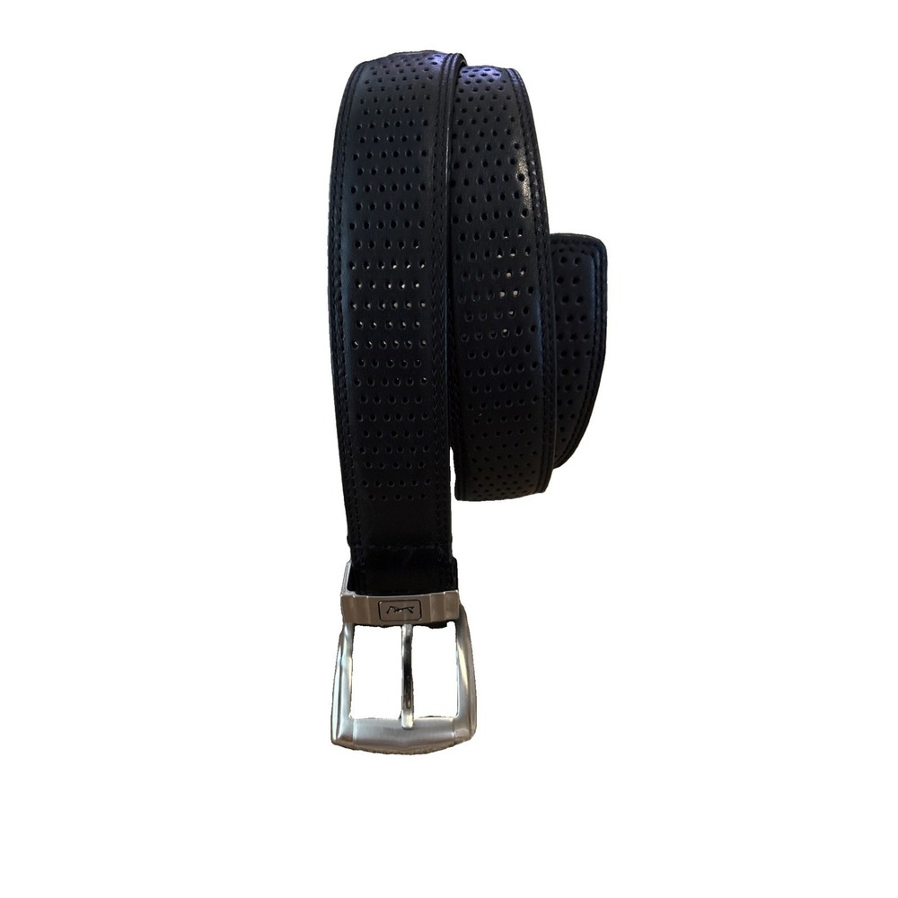 PGA Tour Genuine Leather Perforated Belt Air Flow Size 34 Men's Black